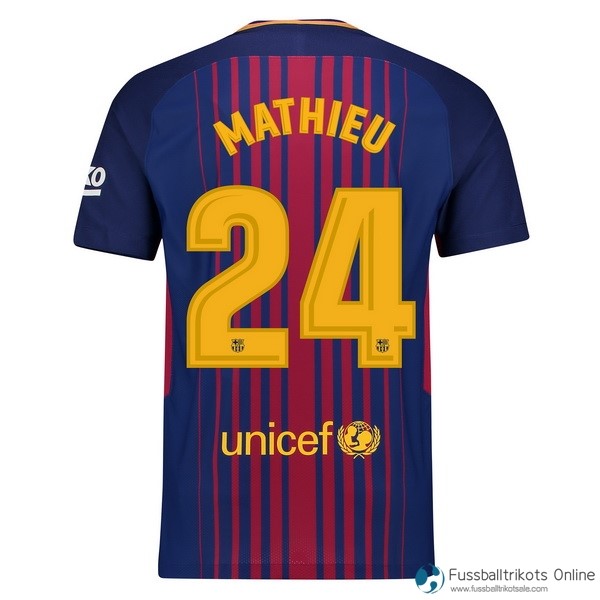 Barcelona Trikot Heim Mathieu 2017-18 Fussballtrikots Günstig